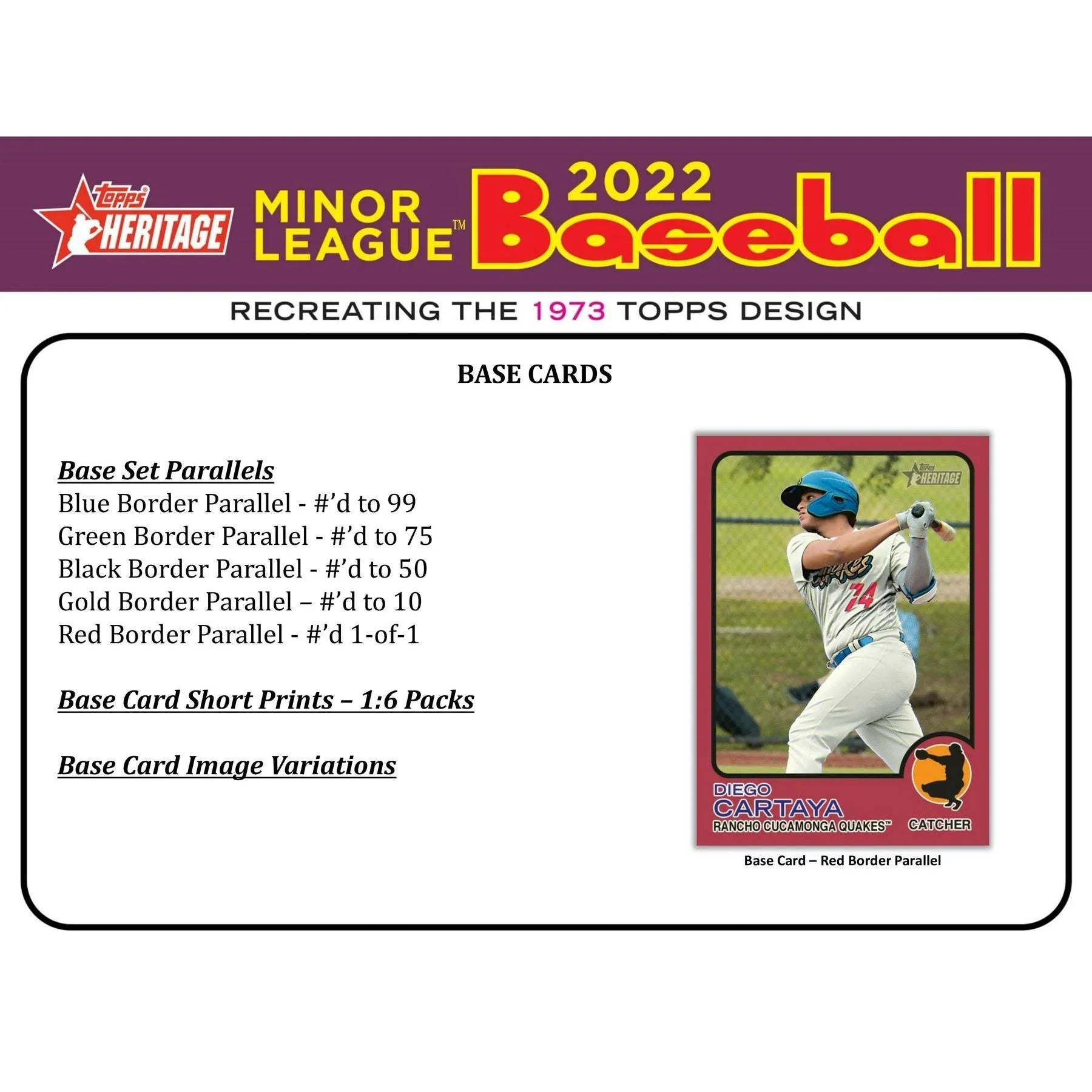 2022 Topps Heritage Minor League Baseball Hobby Box (Ships Sealed Only) - D