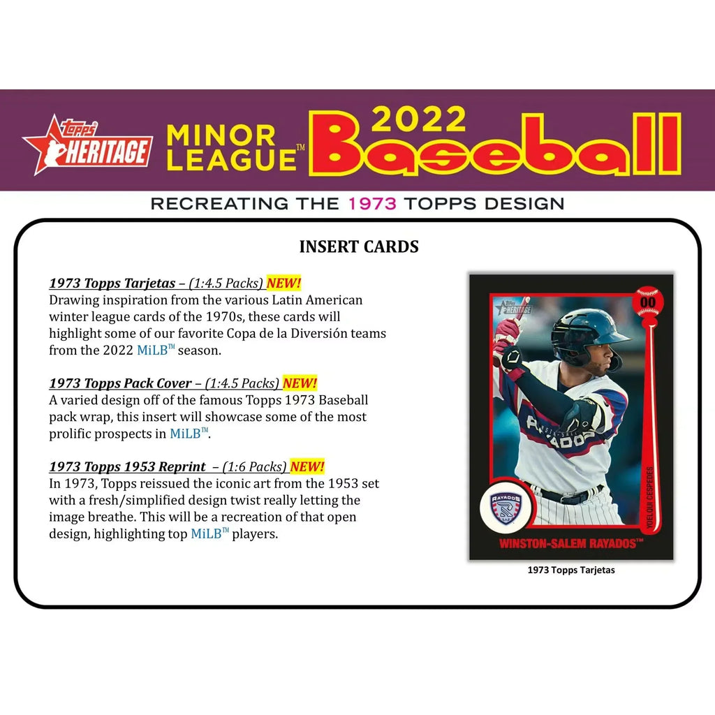2022 Topps Heritage Minor League Baseball Hobby Box (Ships Sealed Only) - D
