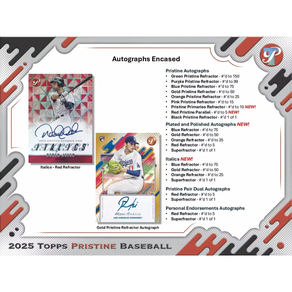 2025 Topps Pristine Baseball Hobby 6 Box Case (Ships Sealed Only)