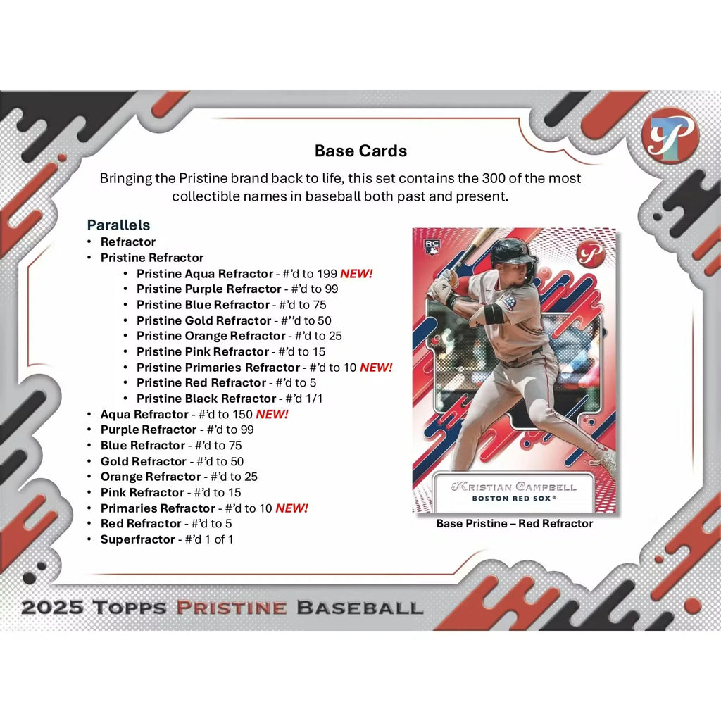 2025 Topps Pristine Baseball Hobby 6 Box Case (Ships Sealed Only)