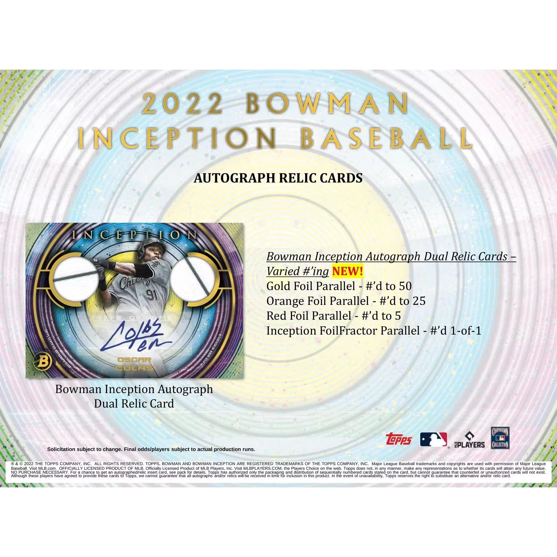 2022 Bowman Inception Baseball Hobby Box (Ships Sealed Only) - D