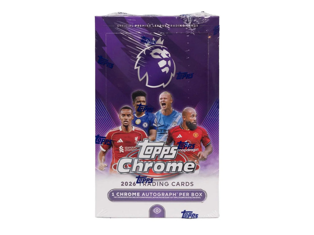2026 Topps Chrome Premier League Hobby Box (Ships Sealed Only)