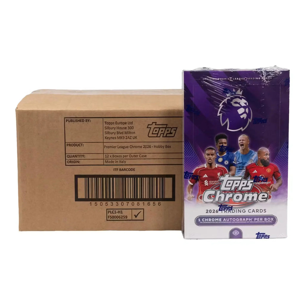 2026 Topps Chrome Premier League EPL Soccer Hobby 12 Box Case (Ships Sealed Only)