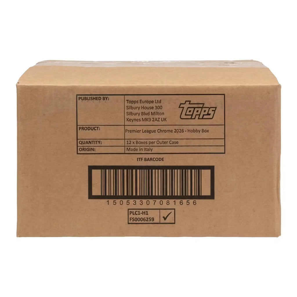 2026 Topps Chrome Premier League EPL Soccer Hobby 12 Box Case (Ships Sealed Only)