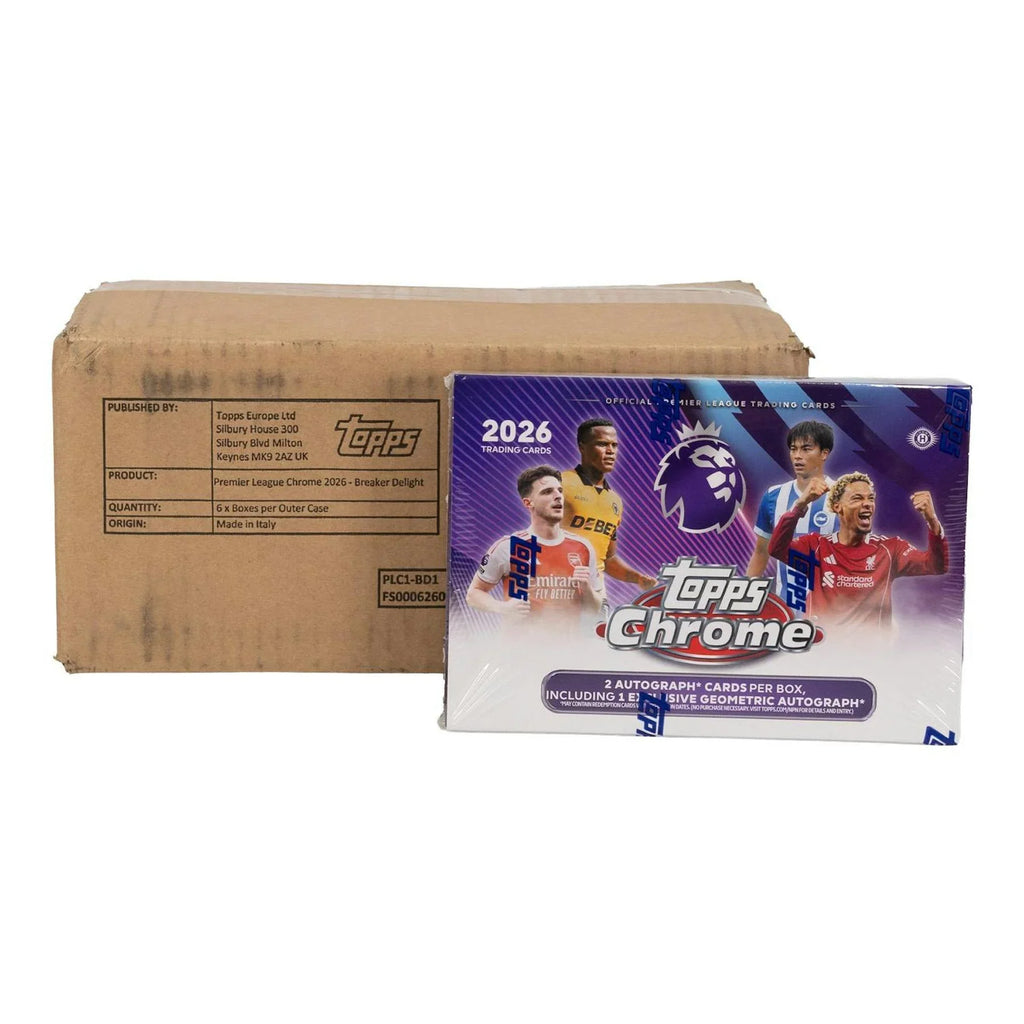 2026 Topps Chrome Premier League EPL Soccer 6 Box Case Hobby (Ships Sealed Only)