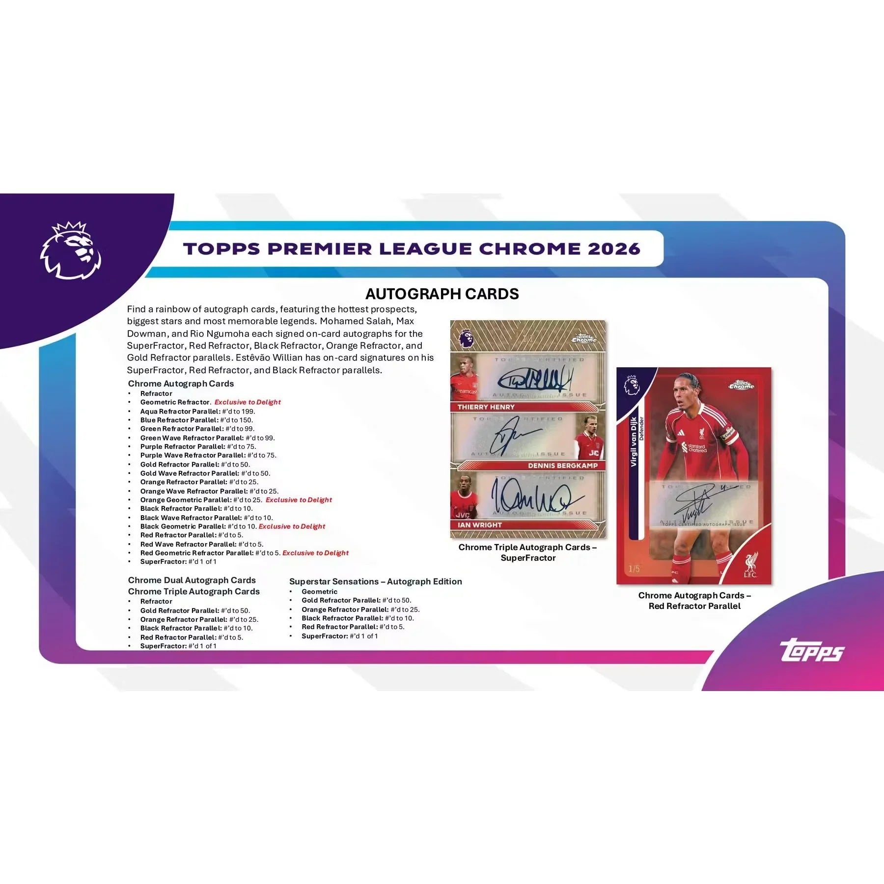2026 Topps Chrome Premier League EPL Soccer 6 Box Case Hobby (Ships Sealed Only)