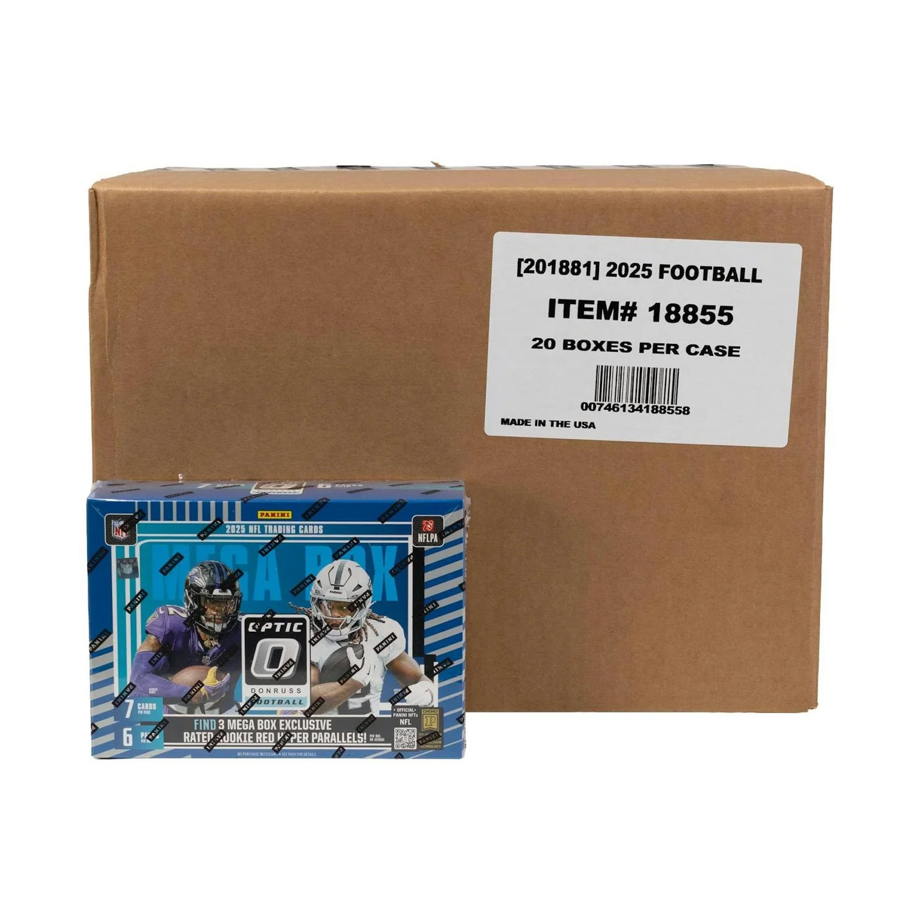 2025 Panini Donruss Optic Football Mega Hobby 20 Box Case (Ships Sealed Only) - D2