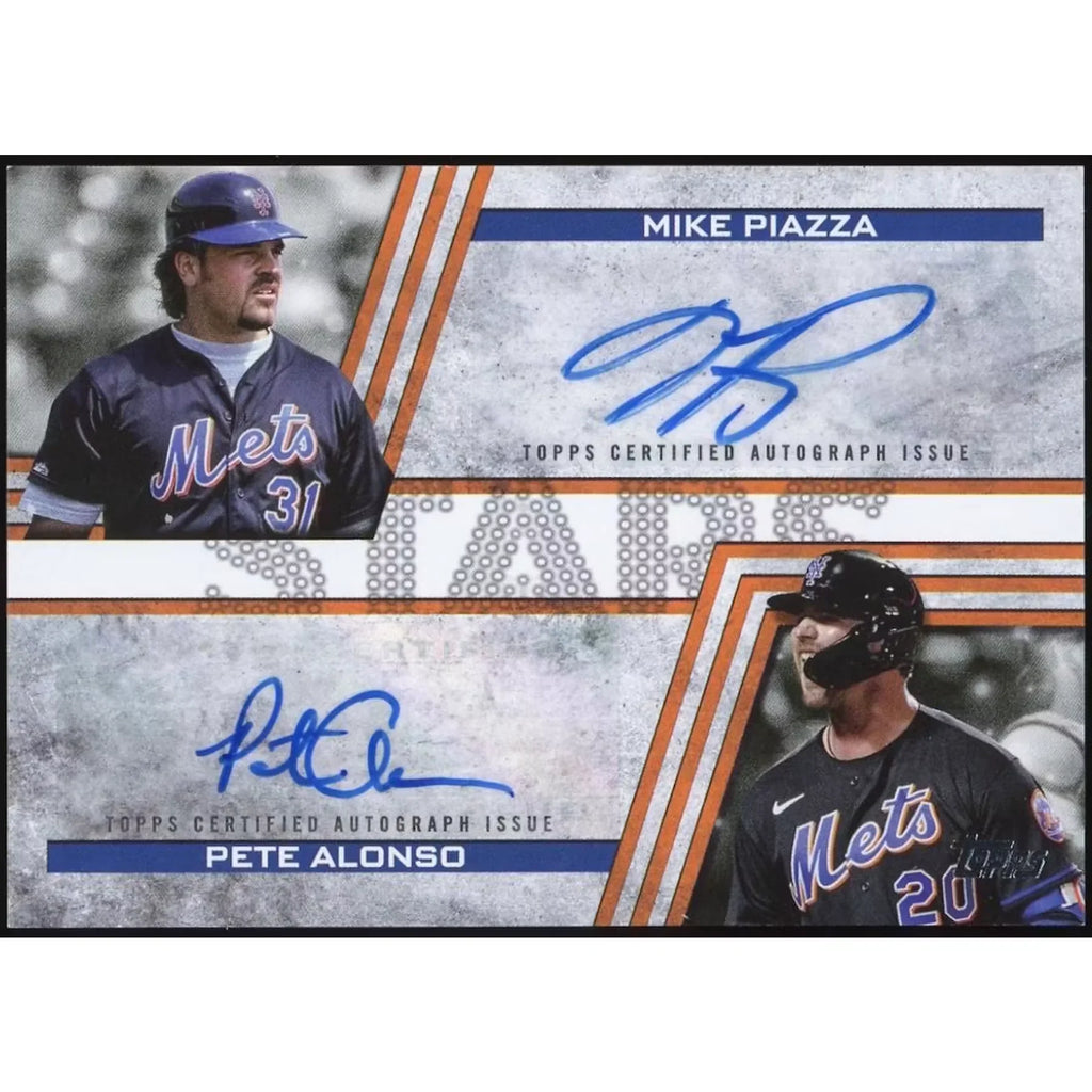 Pete Alonso and Mike Piazza Signed Dual Card | 2023 Topps Baseball Stars Autographs