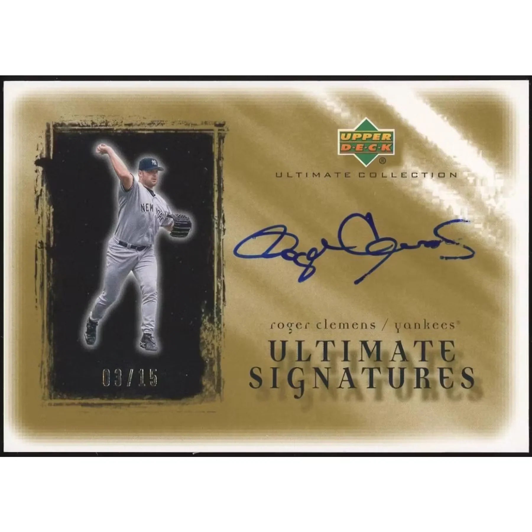 Roger Clemens Signed 2001 Ultimate Collection Signatures Gold Card | #/15