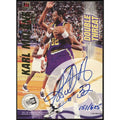 Karl Malone & Jacques Vaughn Signed 1997-98 Press Pass Double Threat Card | #/625