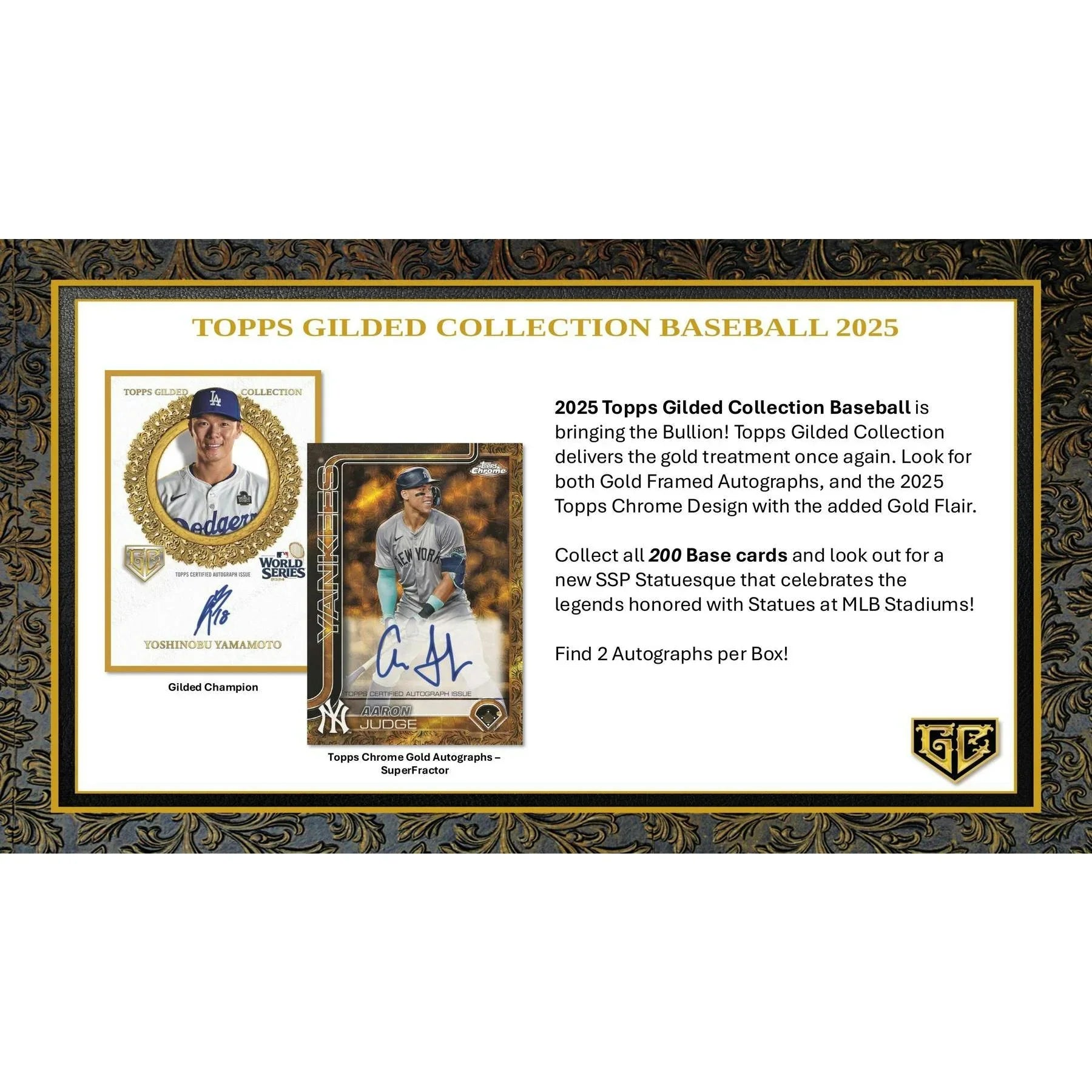 2025 Topps Gilded Collection Baseball Hobby Box (Ships Sealed Only) - D