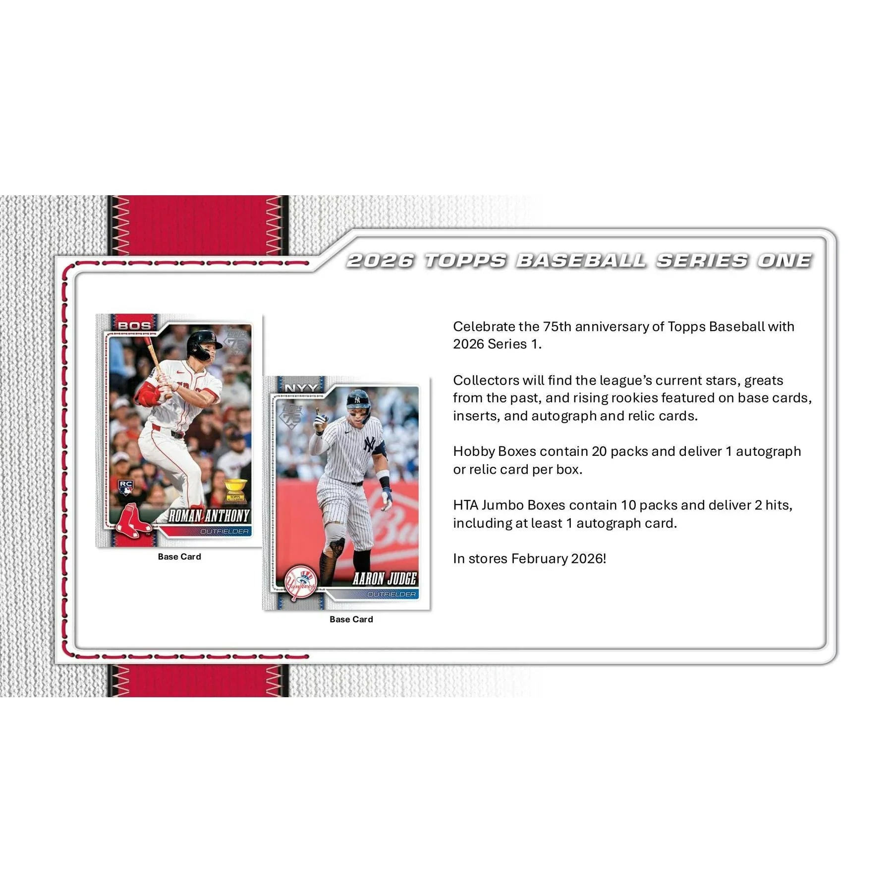 2026 Topps Series 1 Baseball Hobby Box (Ships Sealed Only) - D