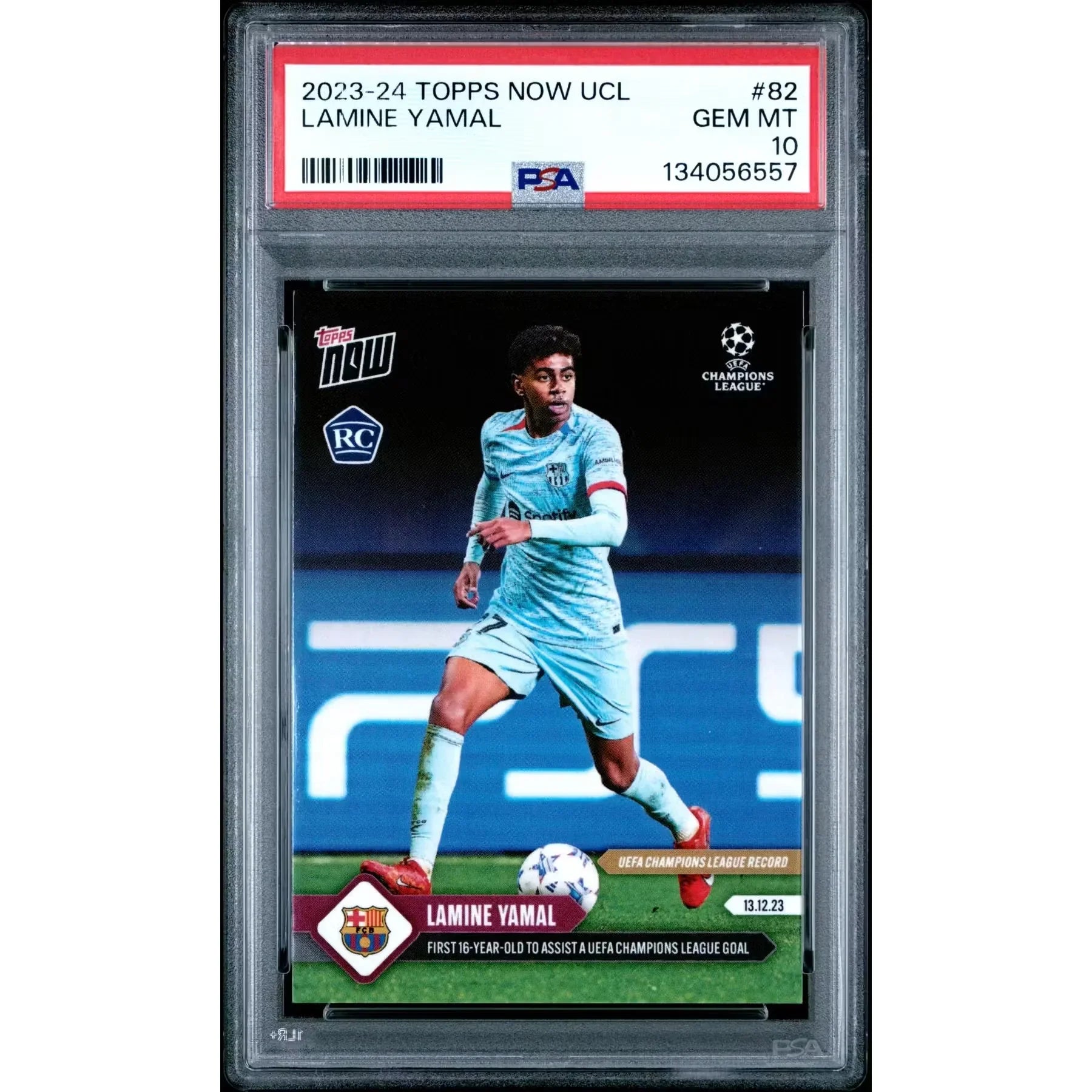Lamine Yamal 2023 Topps Now UCL #82 | PSA 10