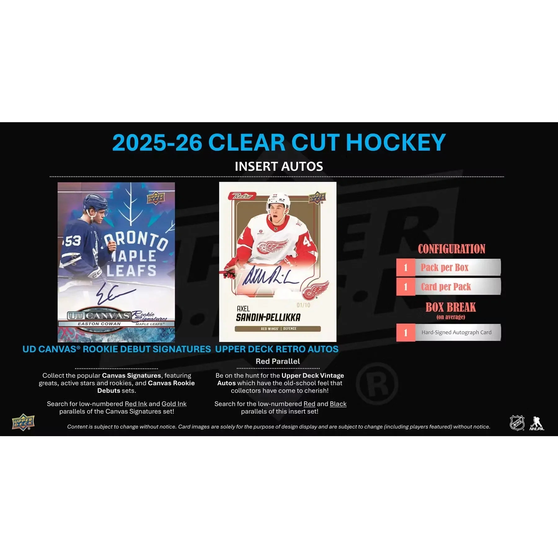 2025-26 Upper Deck Clear Cut Hockey Hobby Box | Presell (Ships Sealed Only)