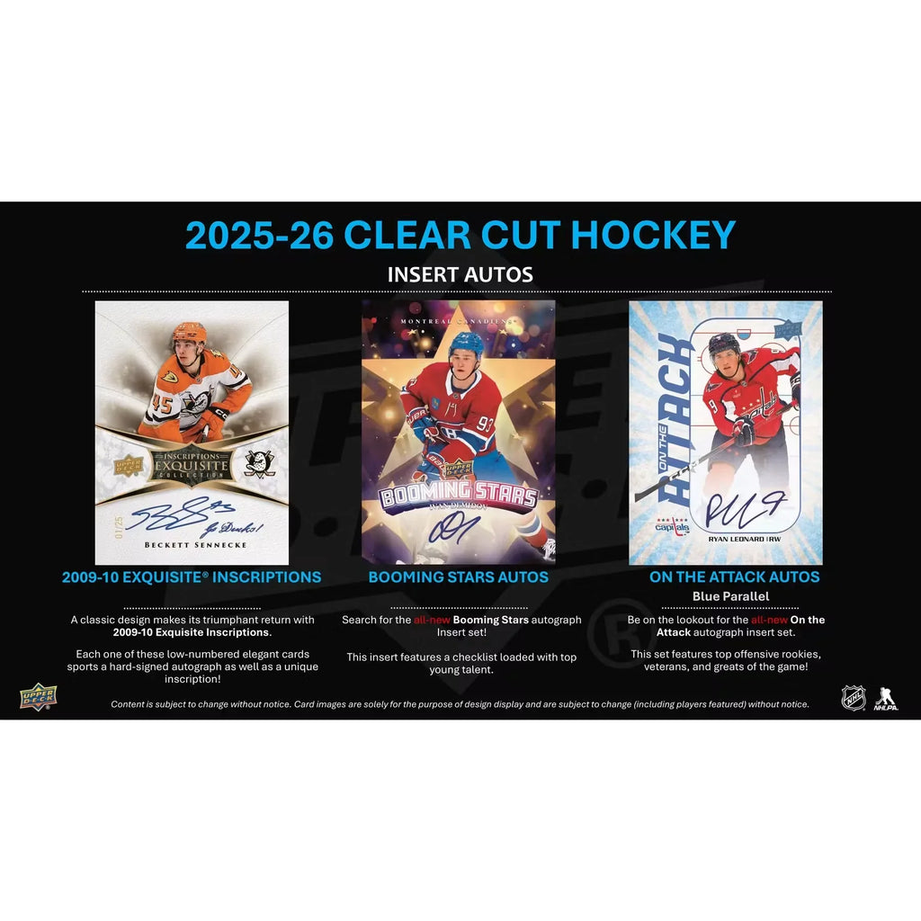 2025-26 Upper Deck Clear Cut Hockey Hobby 30-Box Case | Presell (Ships Sealed Only)