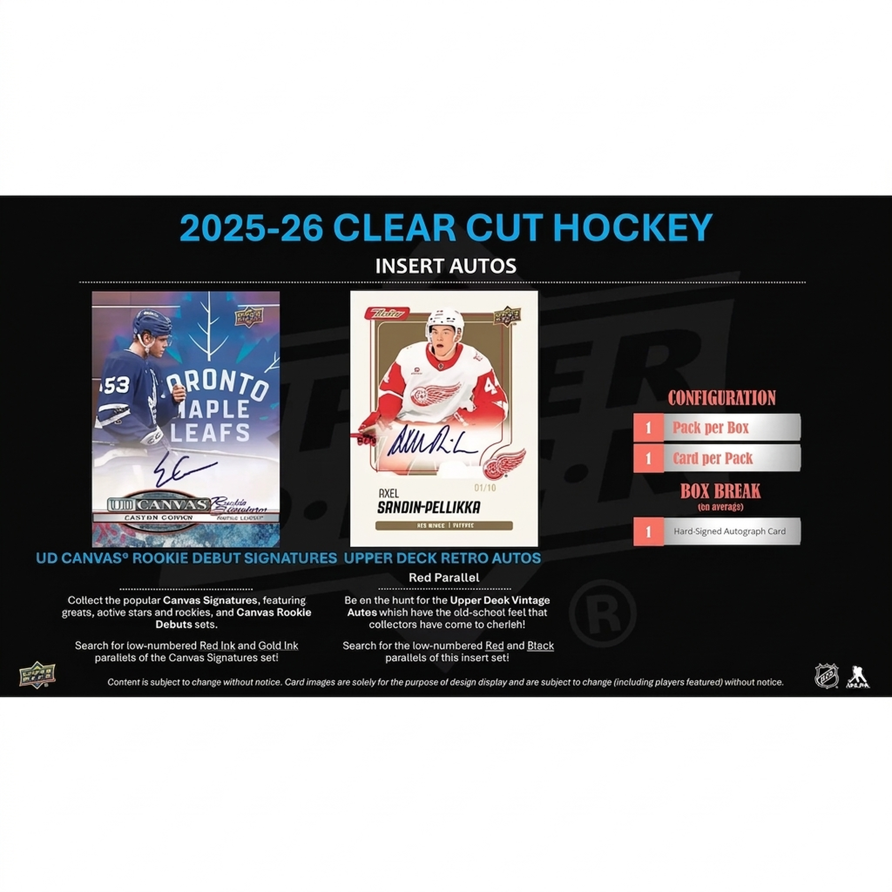 2025-26 Upper Deck Clear Cut Hockey Hobby 30-Box Case | Presell (Ships Sealed Only)
