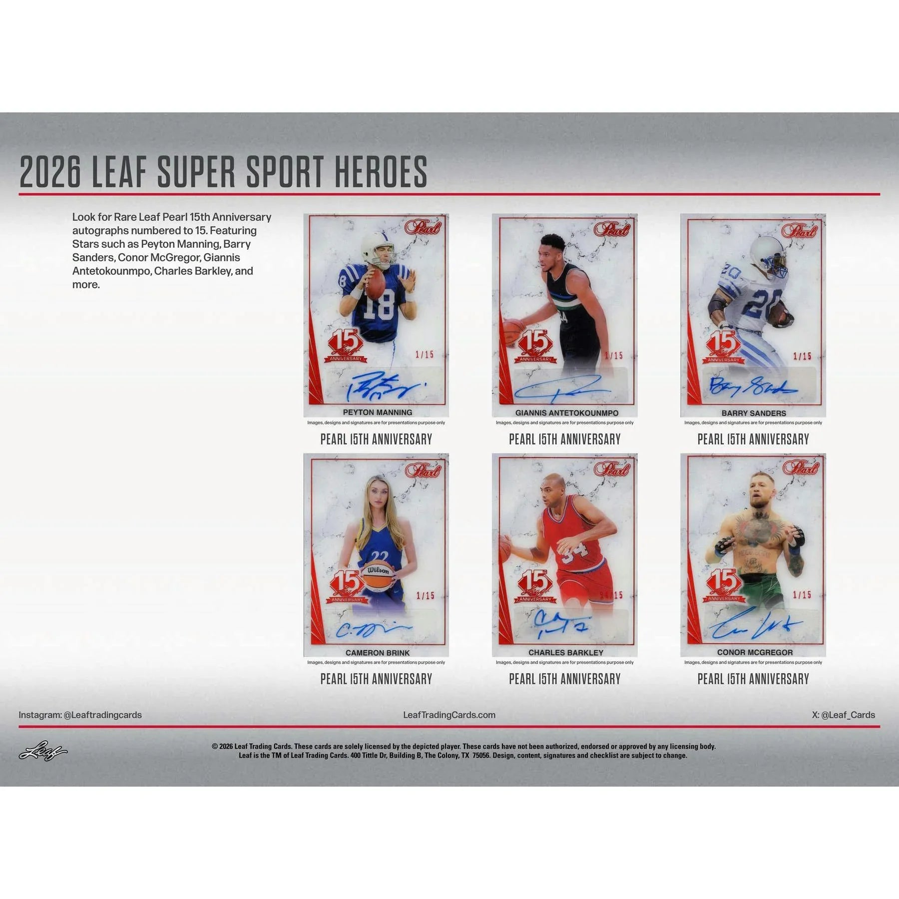 2026 Leaf Metal Super Sports Heroes Hobby Box (Ships Sealed Only)