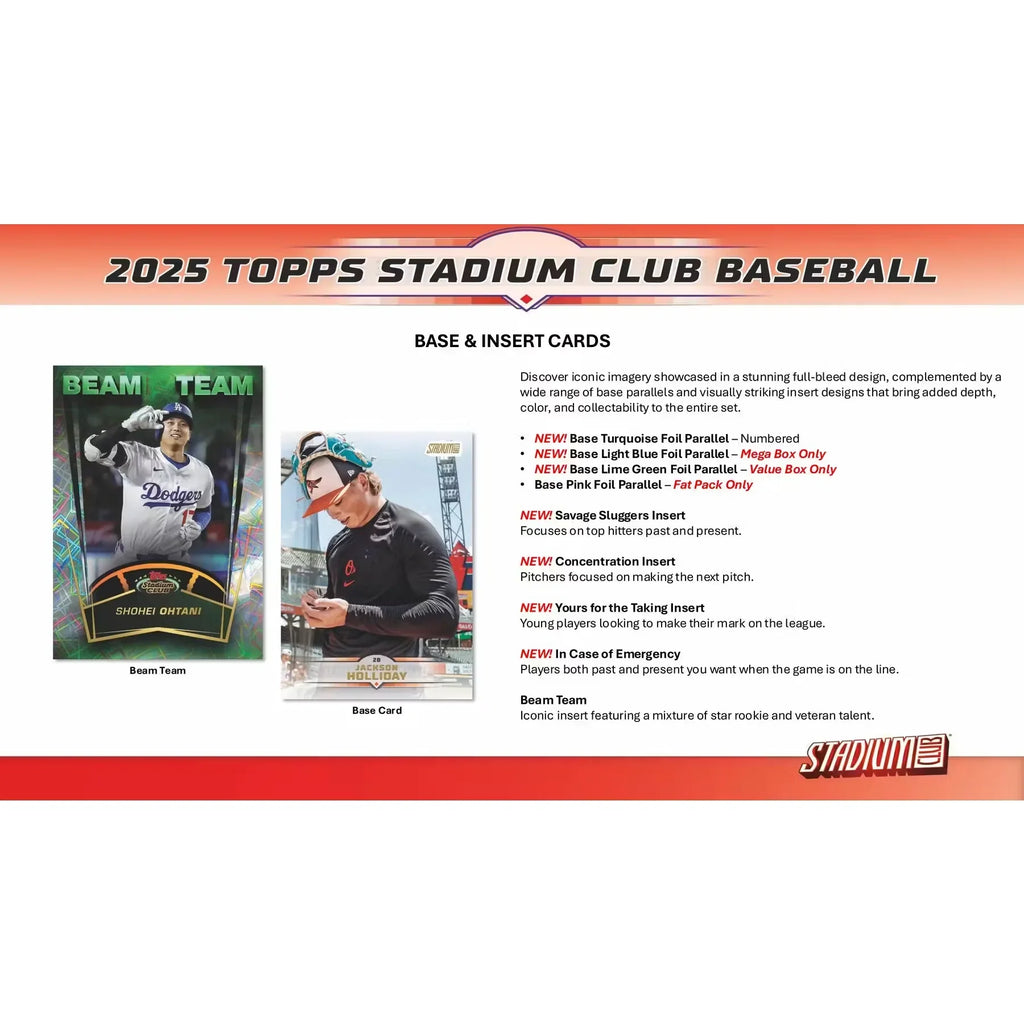 2025 Topps Stadium Club Baseball Blaster 40 Box Case (Ships Sealed Only) - D