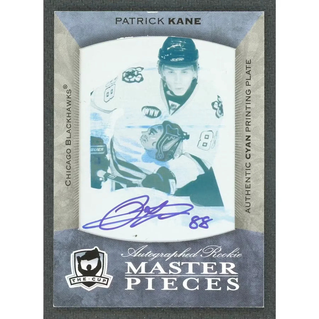 Patrick Kane Signed 2007-08 The Cup Rookie Masterpieces Printing Plate 1/1