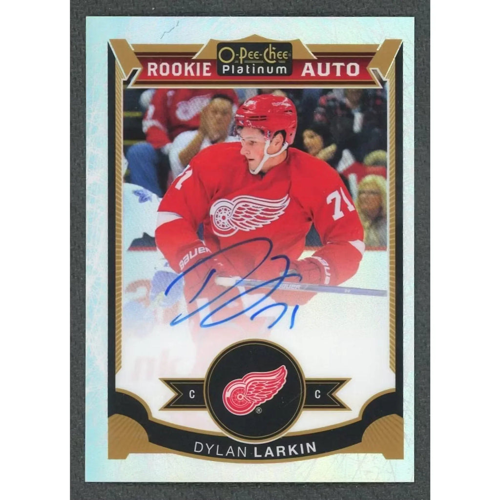 Dylan Larkin Signed 2015-16 O-Pee-Chee Platinum Rookie Card | White Ice/99