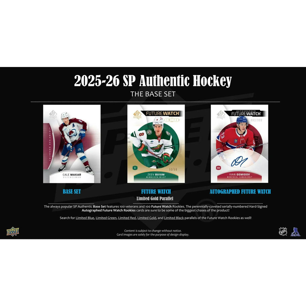 Upper Deck SP 2025 26 Authentic Hockey Hobby Box Presell Releases Jun 26th 2026 (Ships Sealed Only) - D1