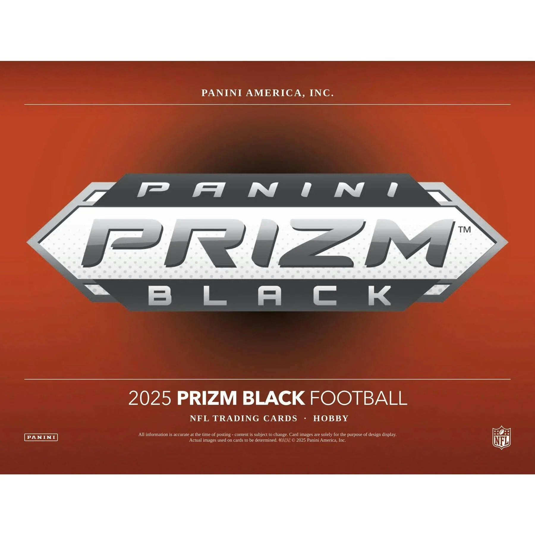 2025 Panini Prizm Black Football Hobby Box (Ships Sealed Only) - D