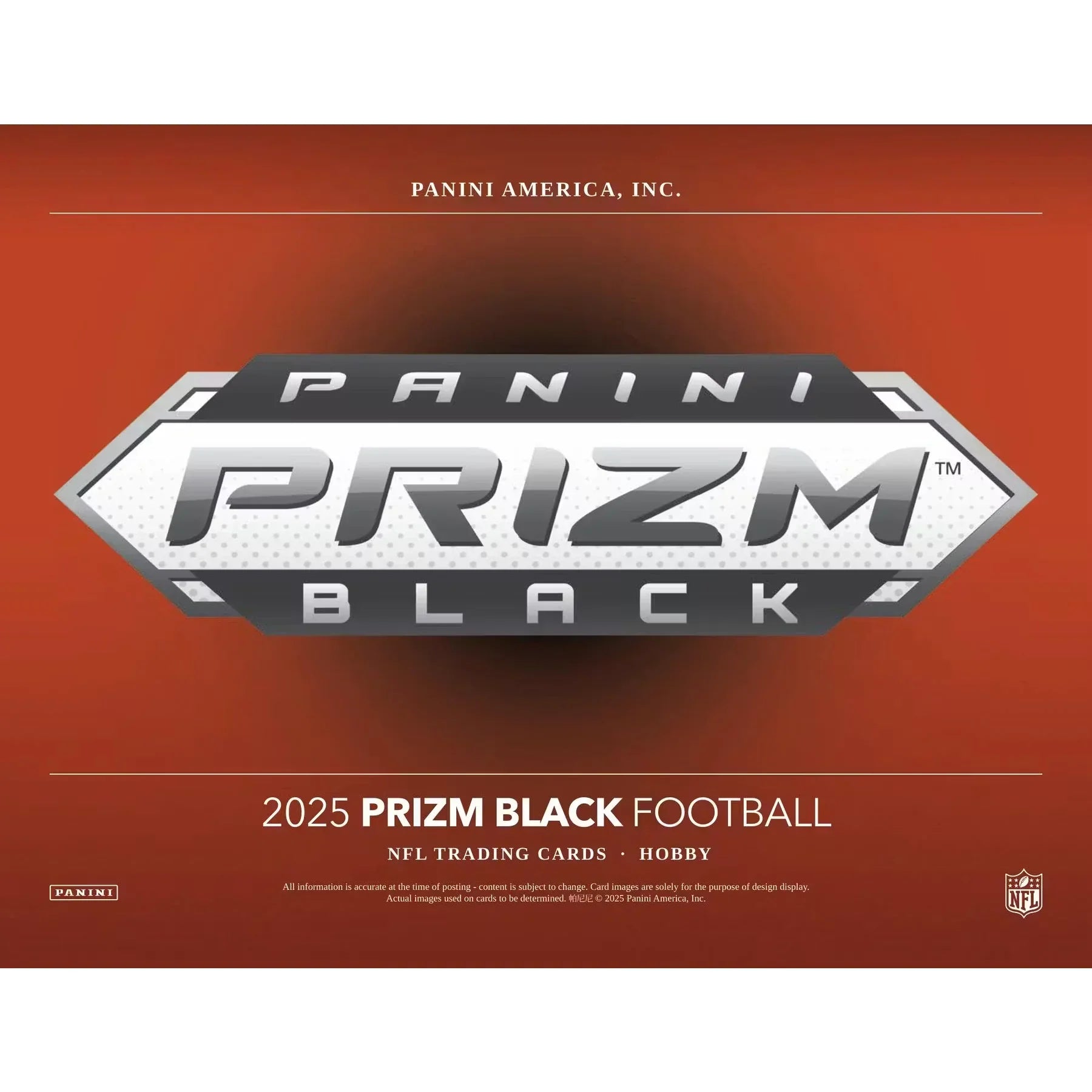 2025 Panini Prizm Black Football Hobby 12-Box Case (Ships Sealed Only) - D