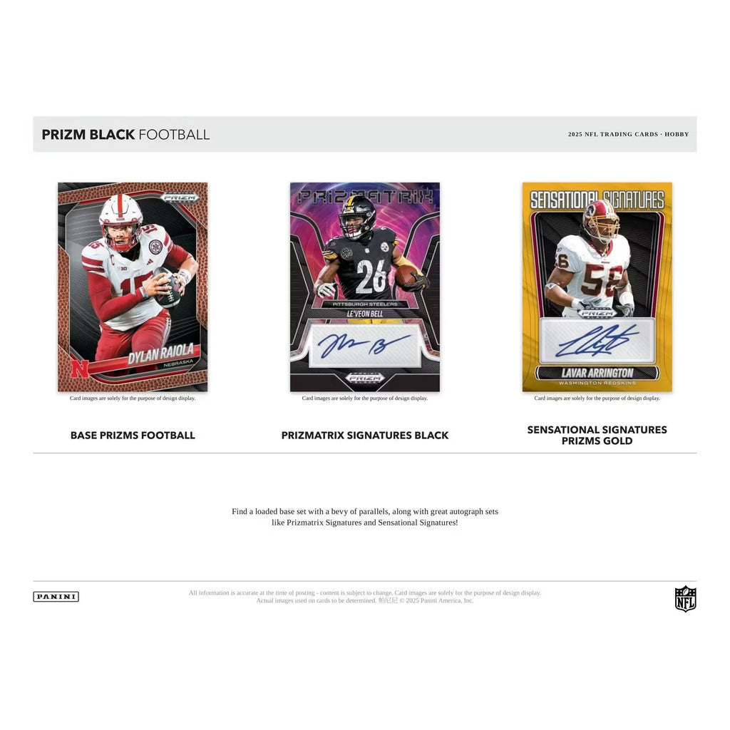 2025 Panini Prizm Black Football Hobby 12-Box Case (Ships Sealed Only) - D