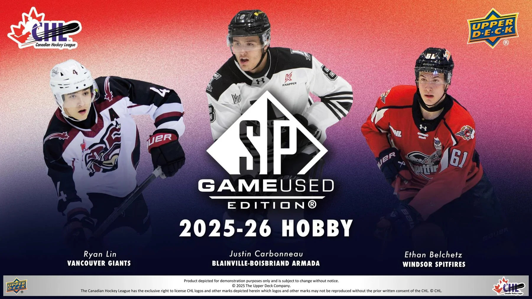 2025-26 Upper Deck CHL SP Game Used Hockey Hobby Box | Presell (Ships Sealed Only)