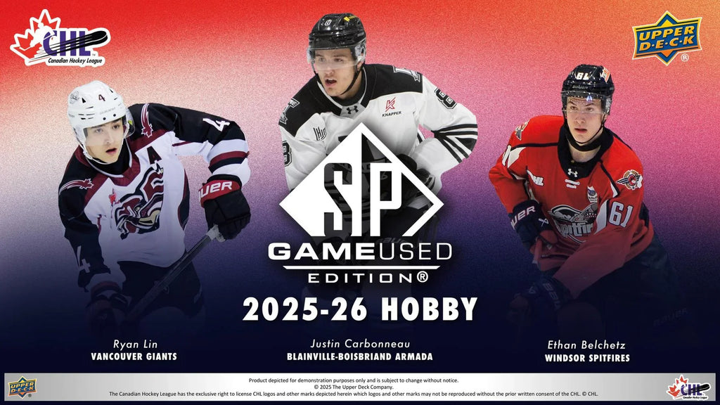 2025-26 Upper Deck CHL SP Game Used Hockey Hobby 20-Box Case | Presell (Ships Sealed Only)