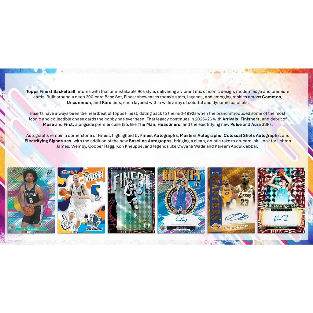 2025 26 Topps Finest Basketball Hobby Box Breakers Delight (Ships Sealed Only)