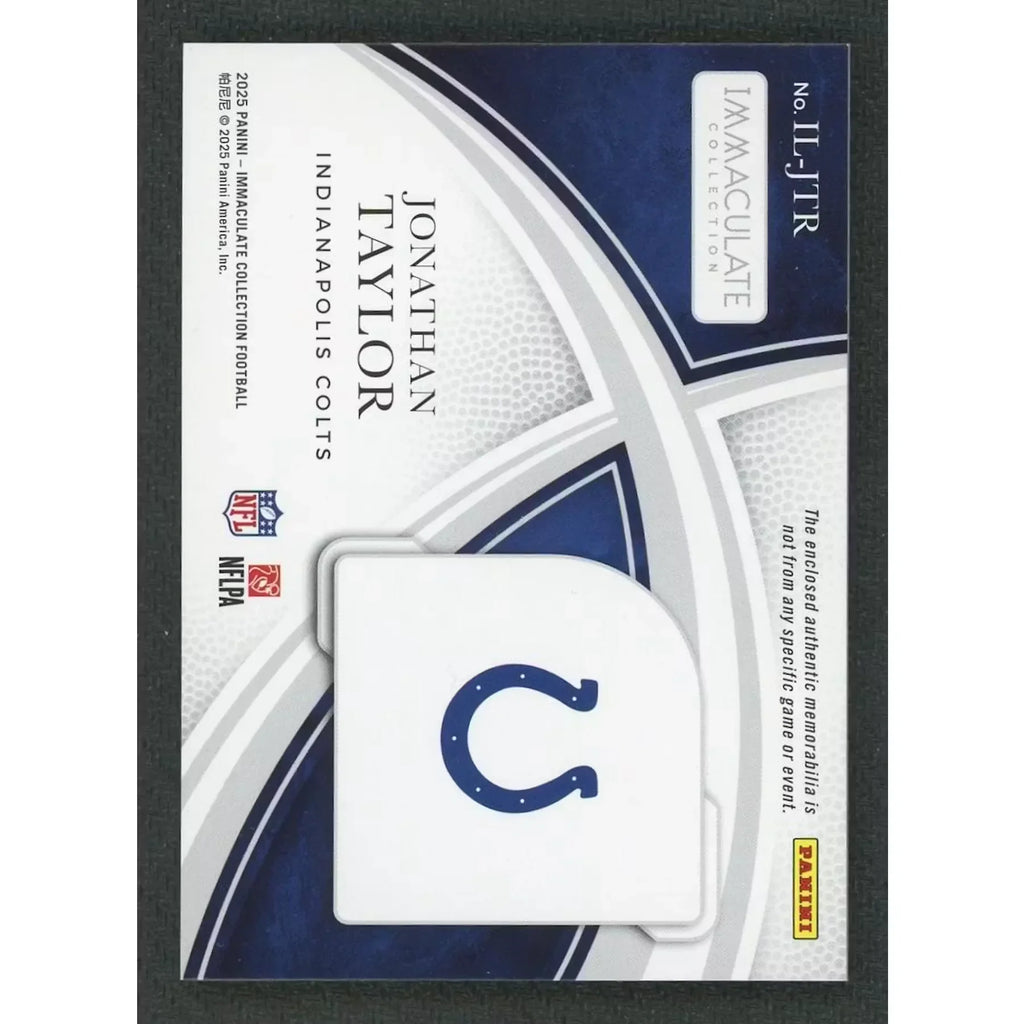 Jonathan Taylor 2025 Panini Immaculate Insignias Nike Swoosh Patch |/5