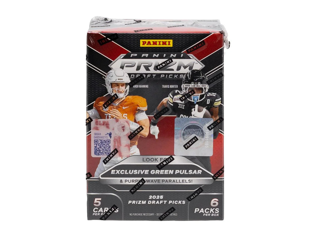 2025 Panini Prizm Draft Picks Football Blaster Box Green Pulsar Parallels (Ships Sealed Only)