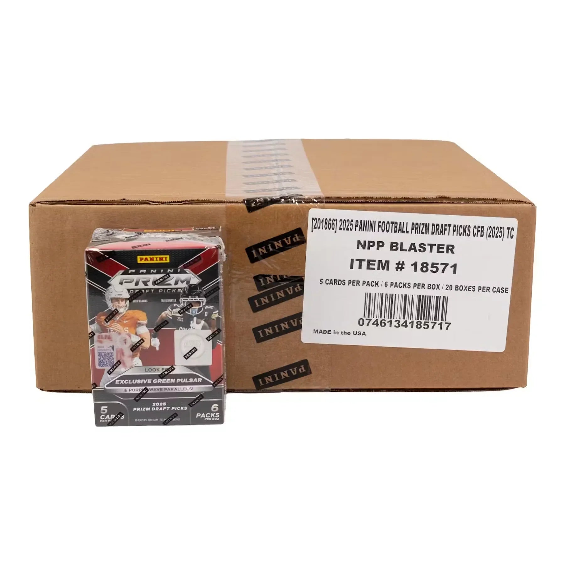 2025 Panini Prizm Draft Picks Football Blaster 20 Box Case Green Pulsar (Ships Sealed Only)