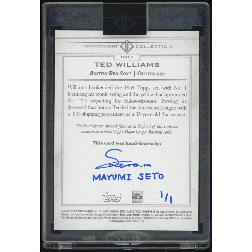 Ted Williams Signed Sketch Card | 2016 Topps Transcendent 1/1