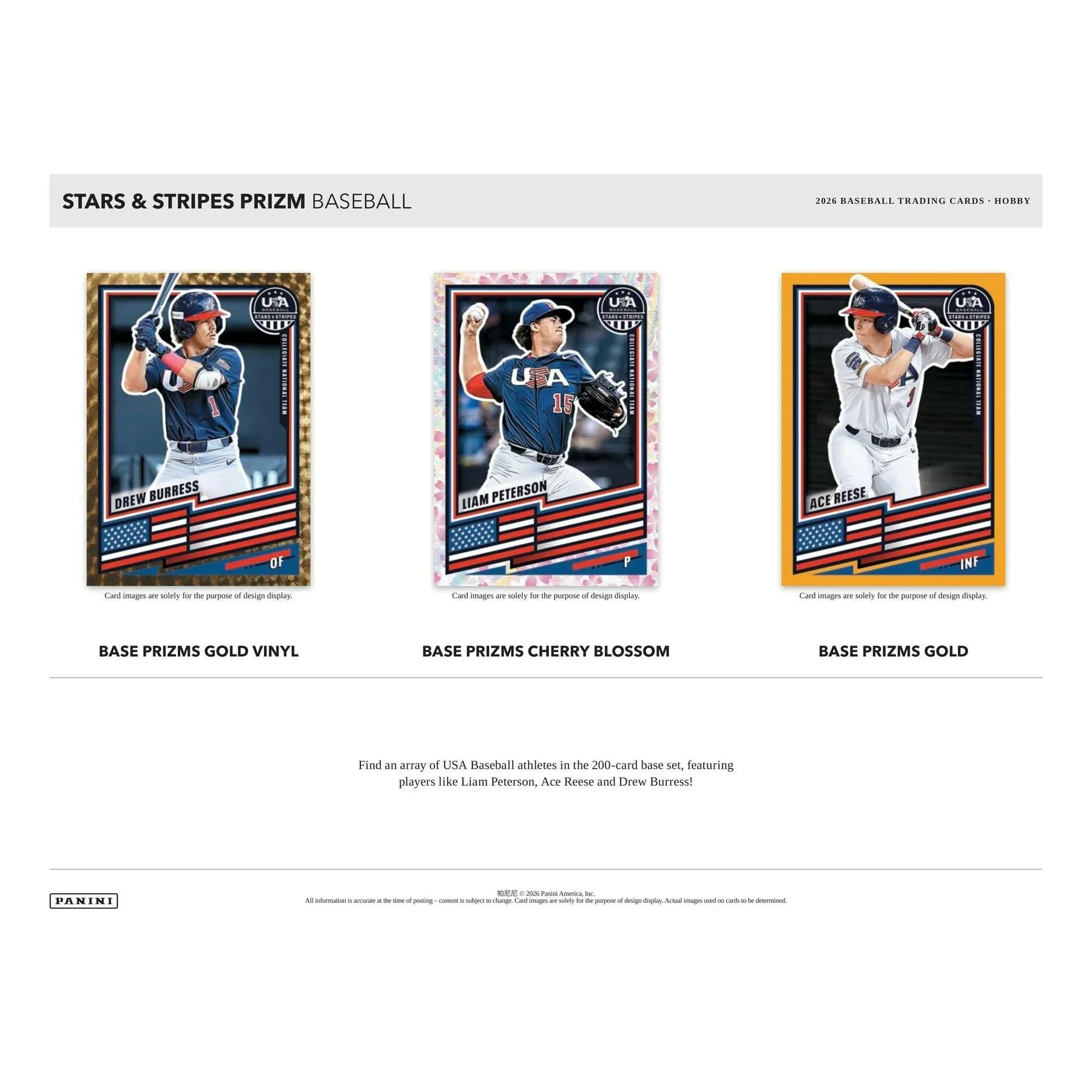2026 Panini USA Stars Stripes Prizm Baseball Hobby Box (Ships Sealed Only) - D