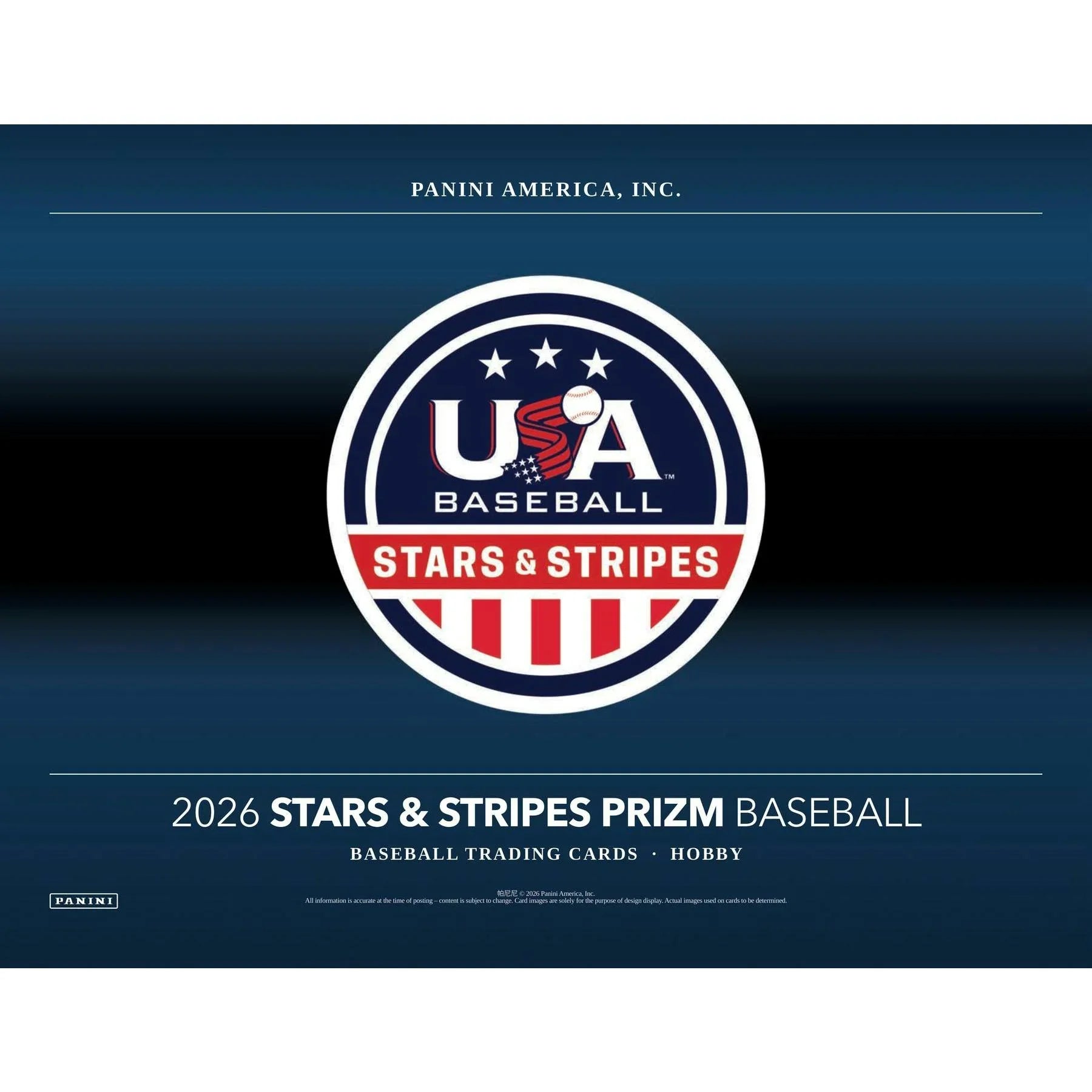 2026 Panini USA Stars Stripes Prizm Baseball Hobby Box (Ships Sealed Only) - D