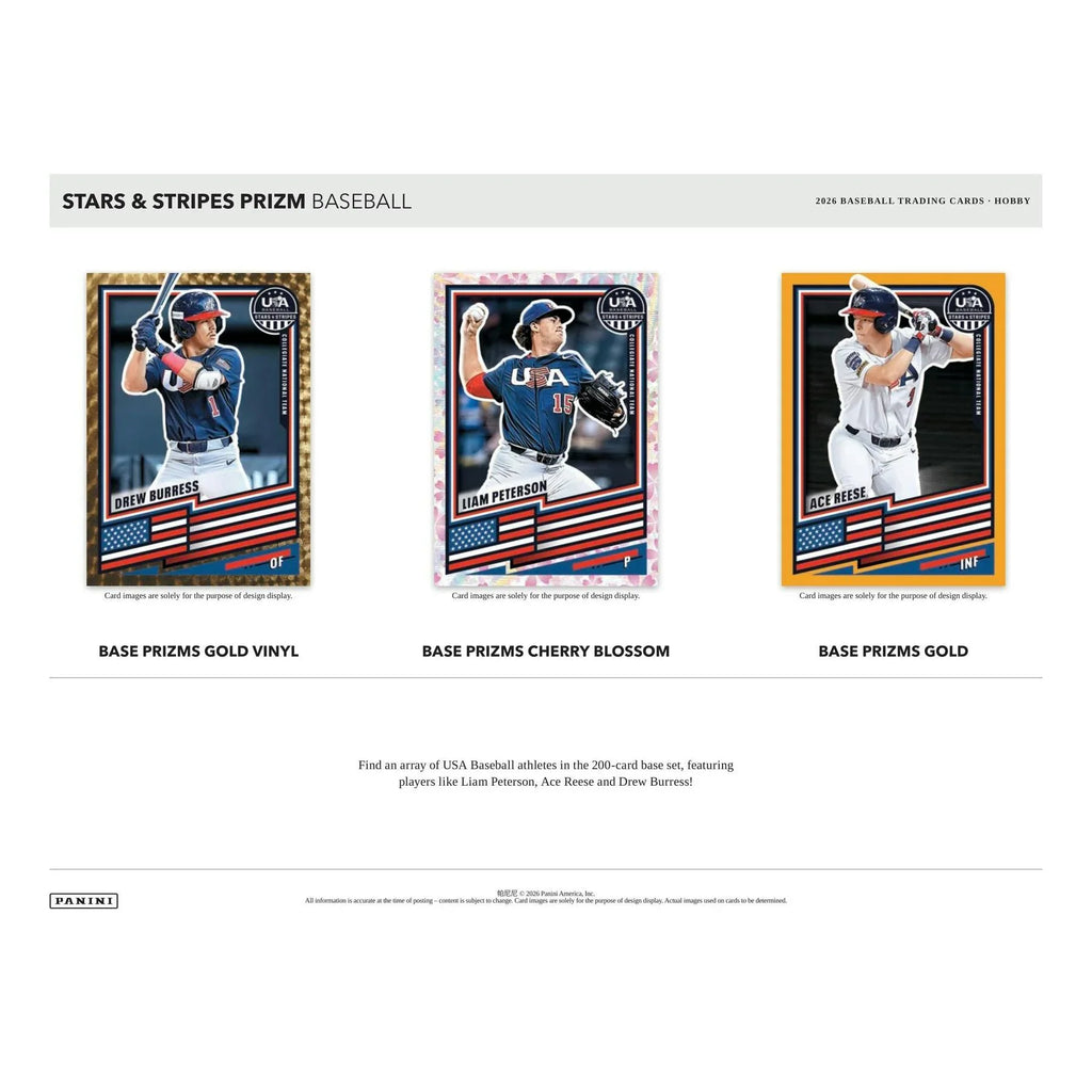 2026 Panini USA Stars Stripes Prizm Baseball Hobby 12 Box Case (Ships Sealed Only) - D