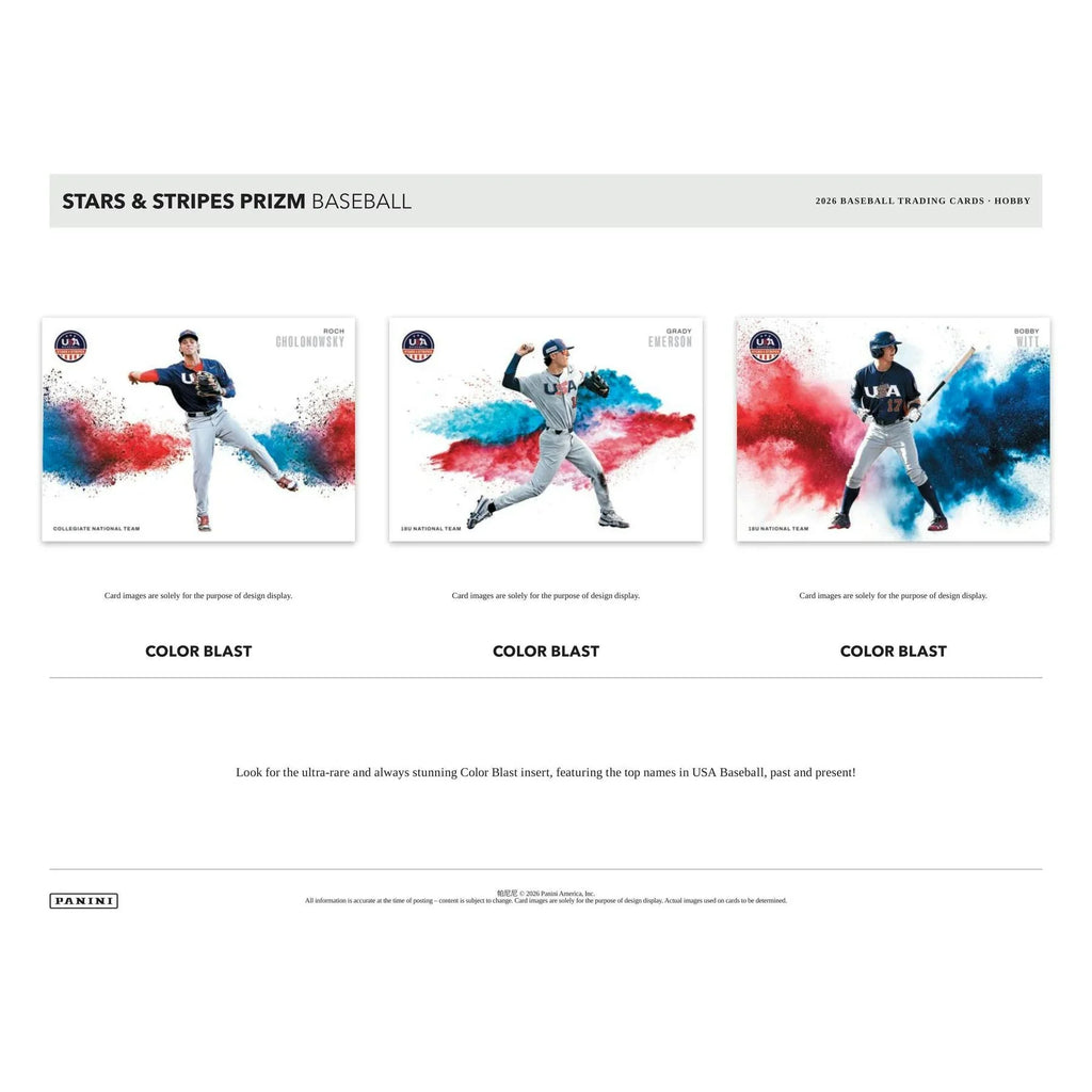 2026 Panini USA Stars Stripes Prizm Baseball Hobby 12 Box Case (Ships Sealed Only) - D