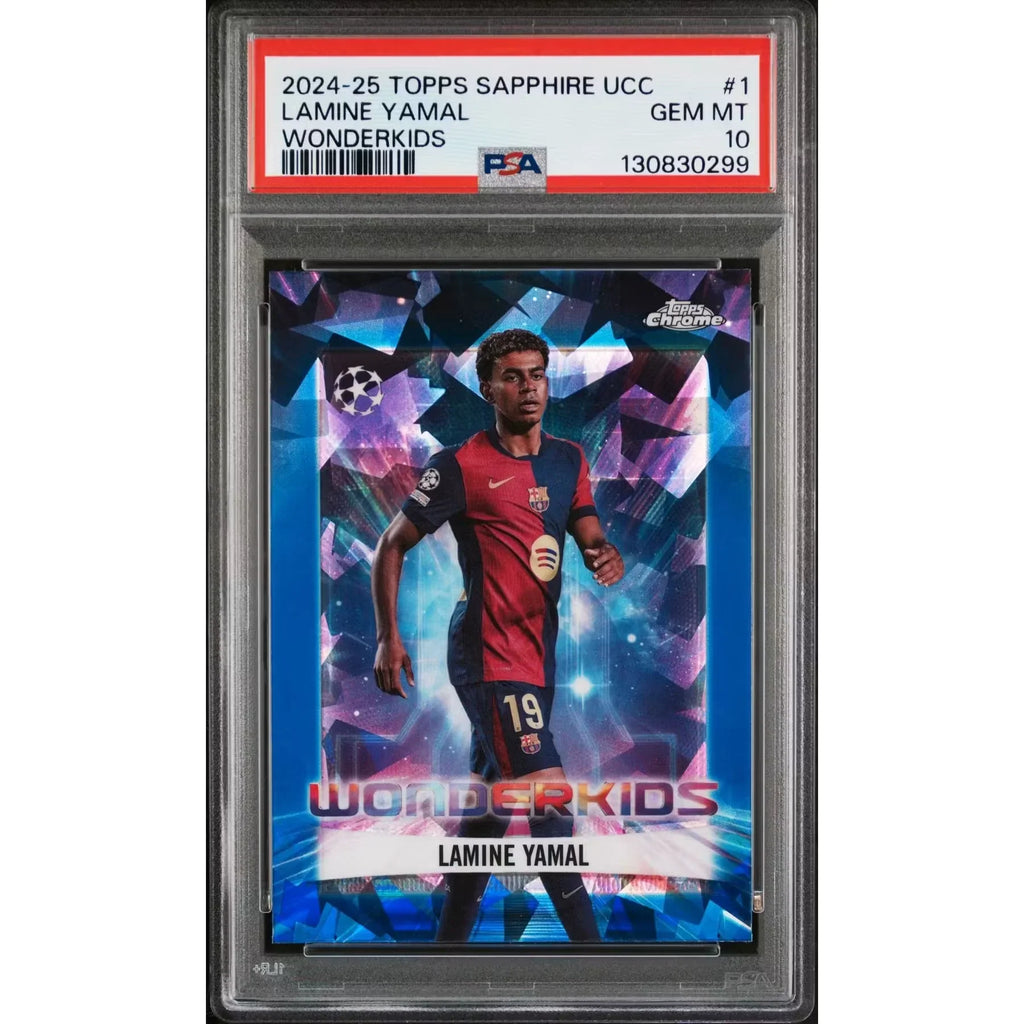 Lamine Yamal 2024-25 Topps Chrome Sapphire UCC Wonderkids #1 | PSA 10