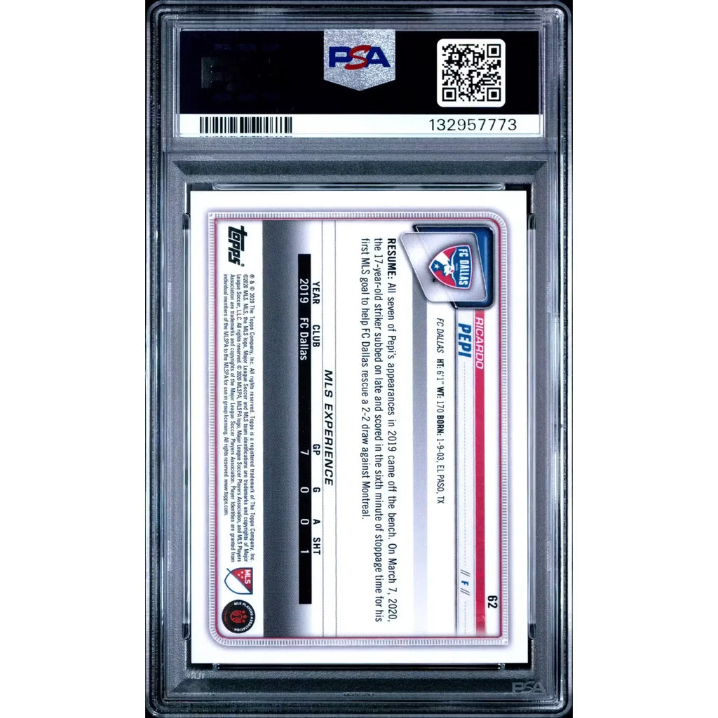 Ricardo Pepi 2020 Topps On Demand Bowman MLS Rookie #62 Blue | PSA 10