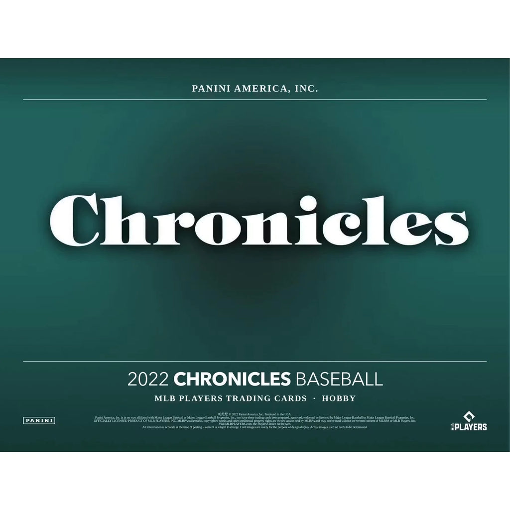 2022 Panini Chronicles Baseball Hobby 16-Box Case (Ships Sealed Only)