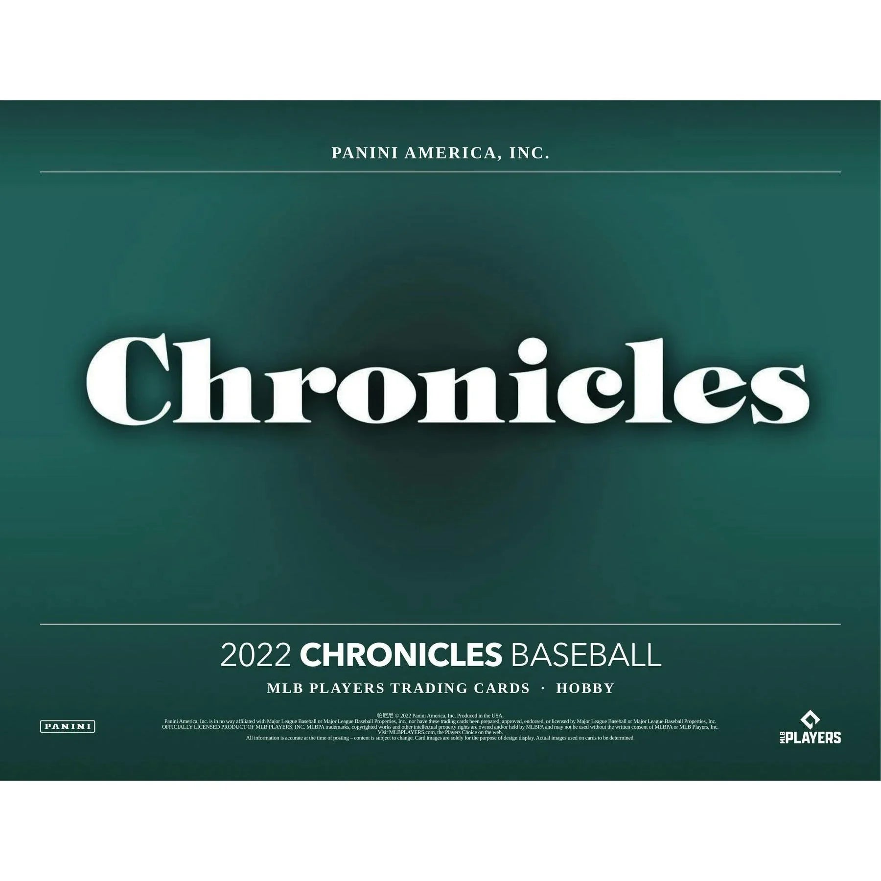 2022 Panini Chronicles Baseball Hobby Box (Ships Sealed Only)