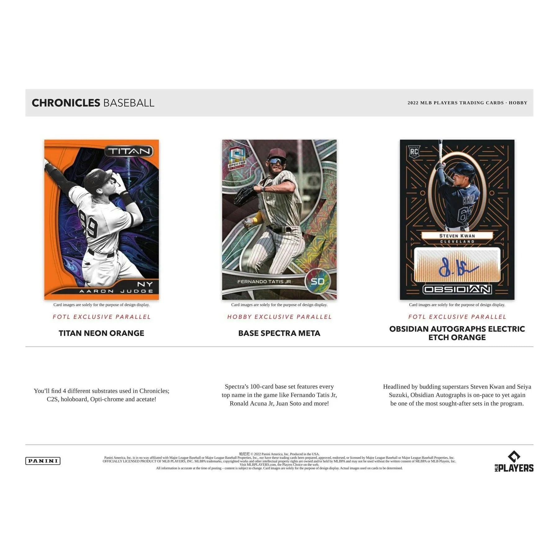 2022 Panini Chronicles Baseball Hobby Box (Ships Sealed Only)