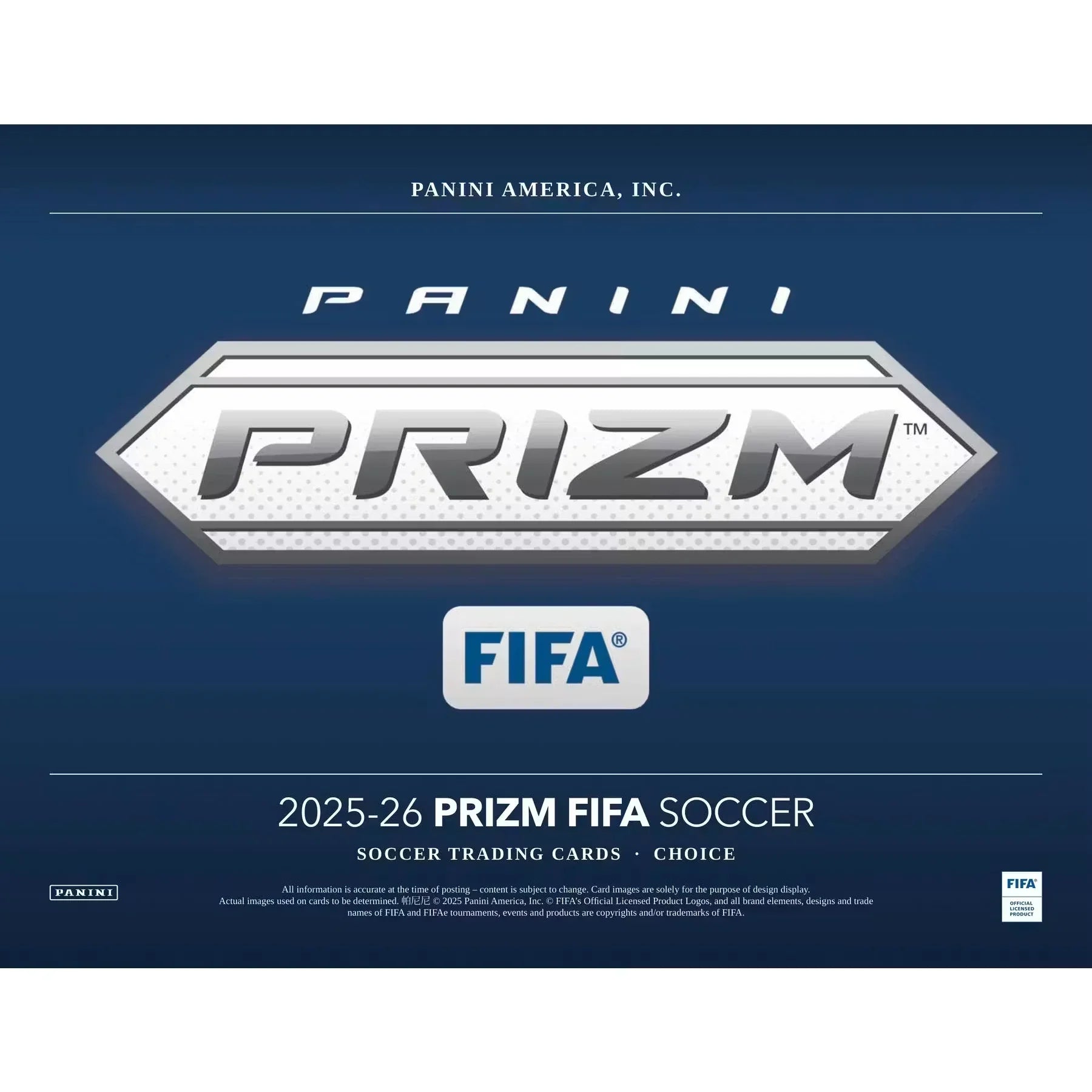 2025 26 Panini Prizm FIFA Soccer Choice Box May 2026 Release (Ships Sealed Only)
