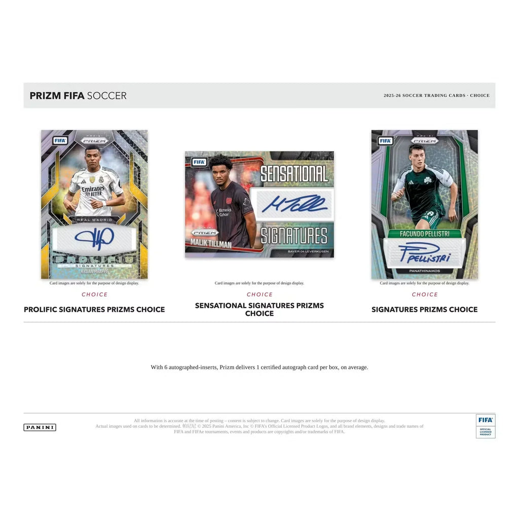2025 26 Panini Prizm FIFA Soccer Choice 20 Box Case Presell (Ships Sealed Only) - D