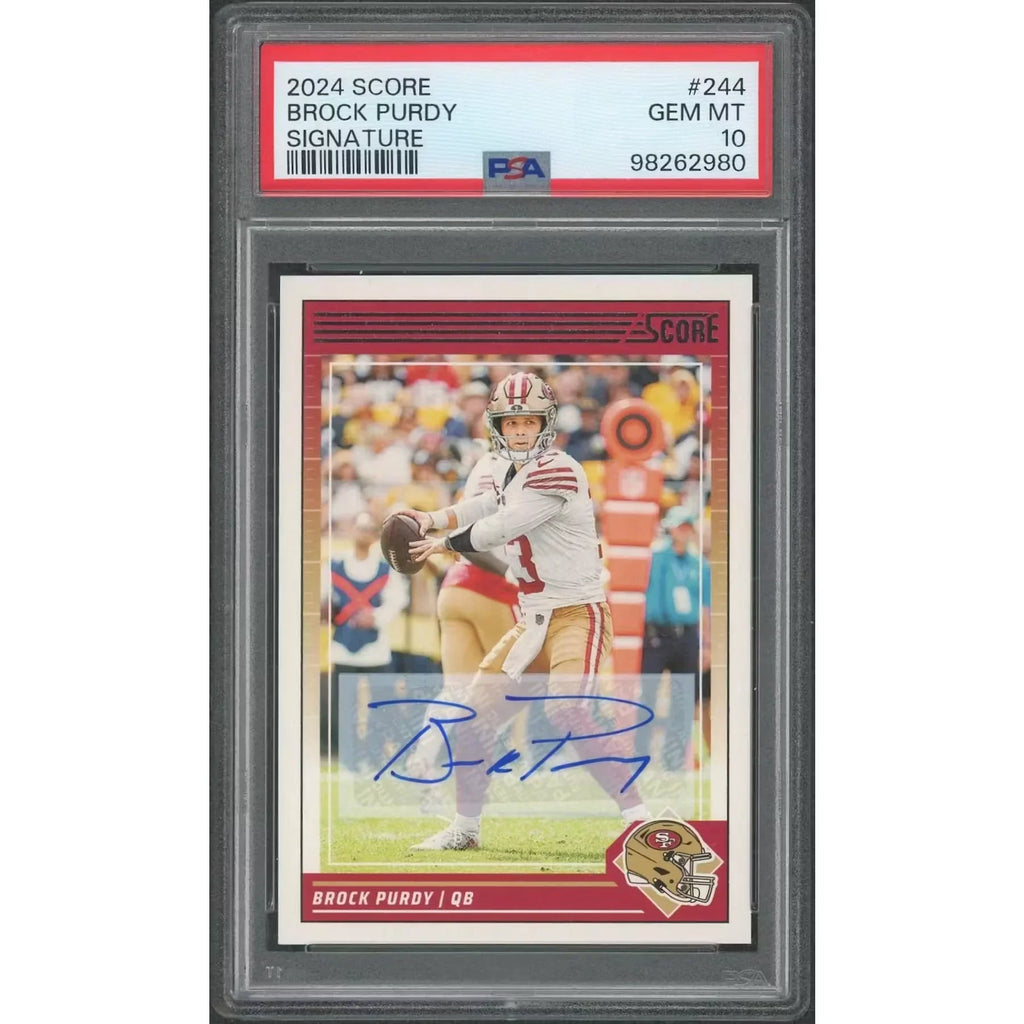 Brock Purdy Signed 2024 Panini Score Card | PSA 10 #244