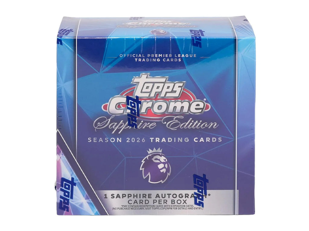 2026 Topps Chrome Premier League Sapphire Edition Box (Ships Sealed Only)