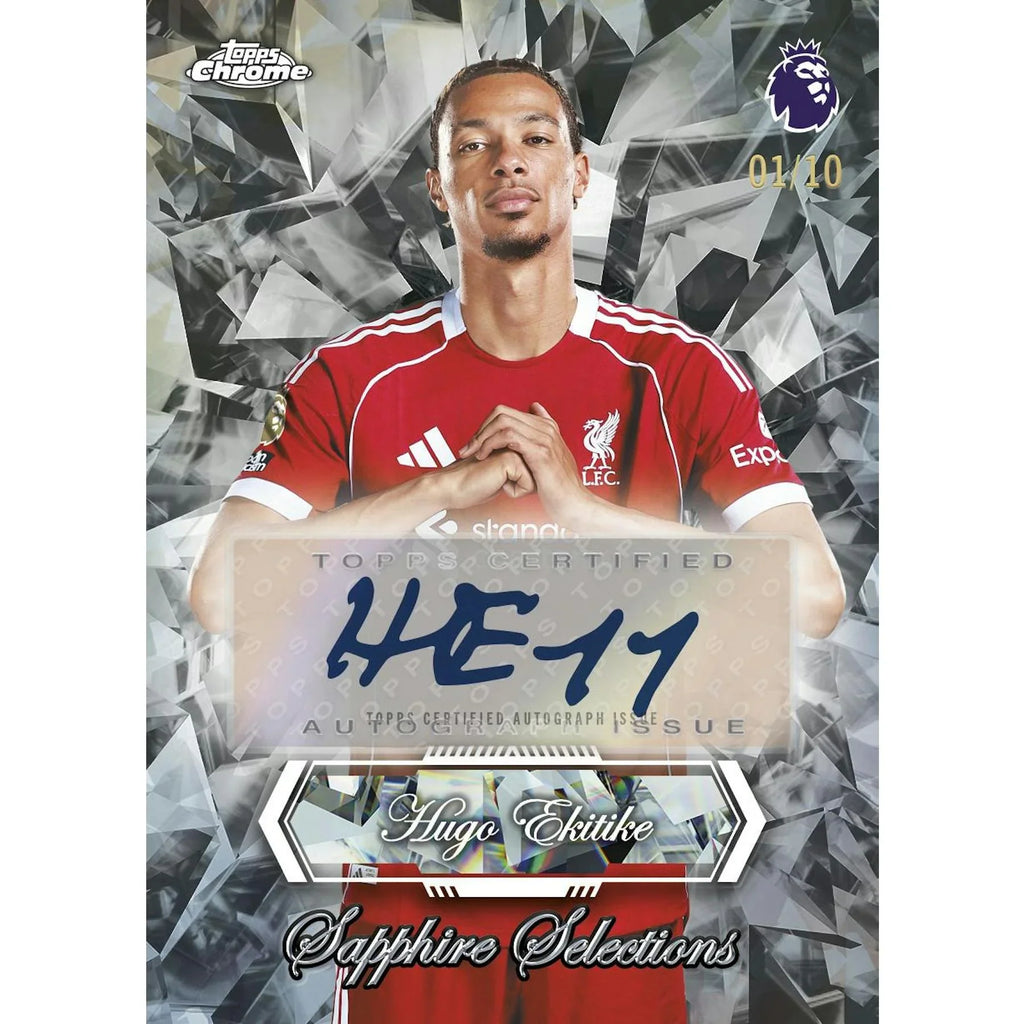 2026 Topps Chrome Premier League Sapphire Edition 10 Box Case (Ships Sealed Only)