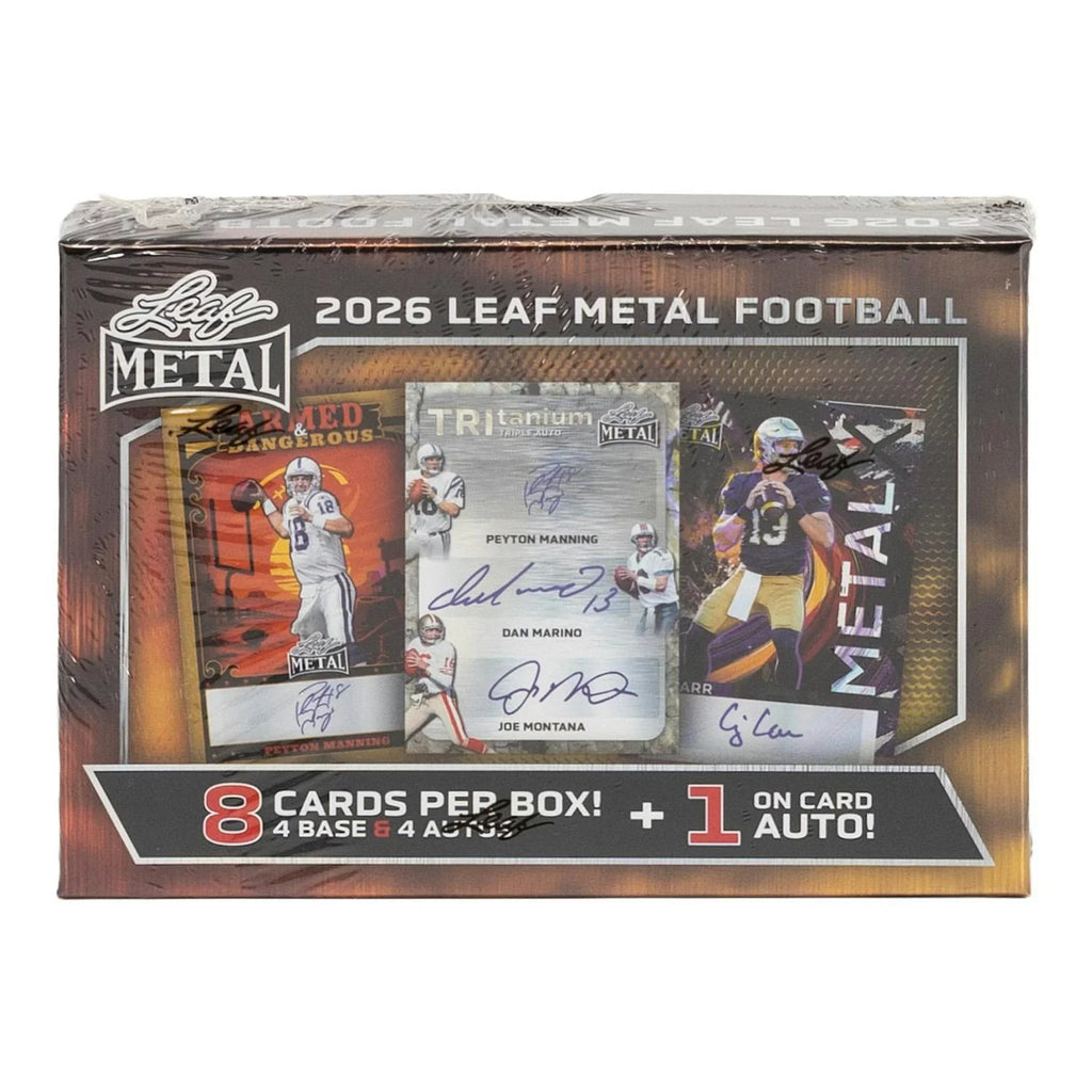 2026 Leaf Metal Football Hobby 10 Box Case (Ships Sealed Only) - D2